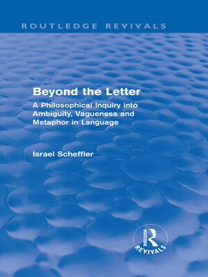 cover image of Beyond the Letter (Routledge Revivals)